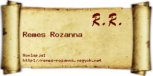 Remes Rozanna névjegykártya